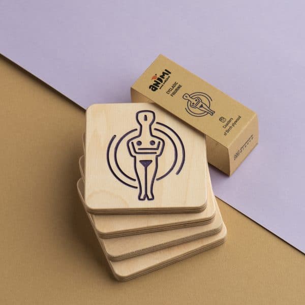 coasters cycladic figurine